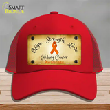 Kidney Cancer Ribbon Novelty License Plate Hat Mesh / Red