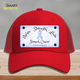 Stomach Ribbon Novelty License Plate Hat Mesh / Red