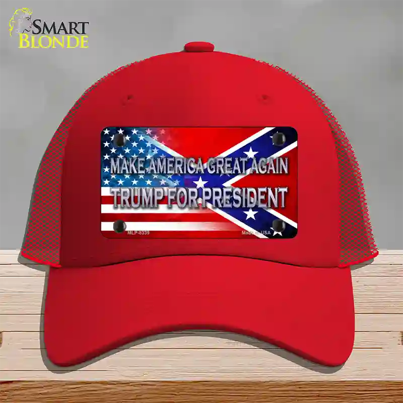 Make America Great Again Novelty License Plate Hat Mesh / Red