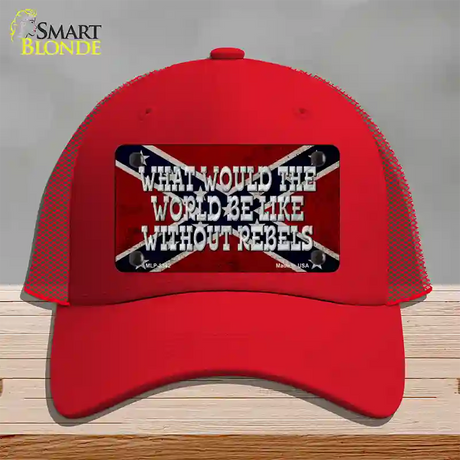 What Would The World Novelty License Plate Hat Mesh / Red