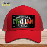 Everyone Loves An Italian Girl Novelty License Plate Hat Mesh / Red