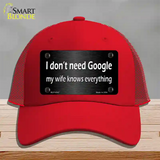 Dont Need Google Novelty License Plate Hat Mesh / Red