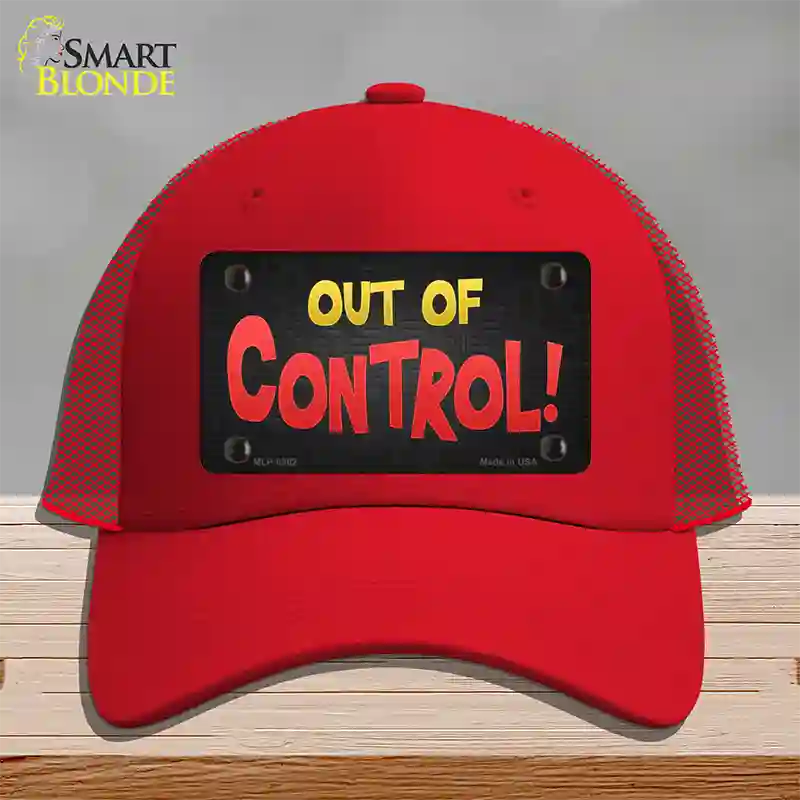 Out Of Control Novelty License Plate Hat Mesh / Red