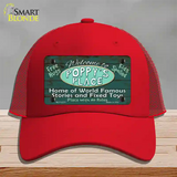 Poppys Place Novelty License Plate Hat Mesh / Red