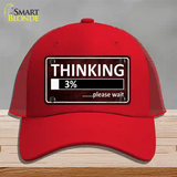 Thinking Please Wait Novelty License Plate Hat Mesh / Red