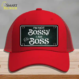 Im Not Bossy Novelty License Plate Hat Mesh / Red