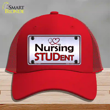 Nursing Student Novelty License Plate Hat Mesh / Red