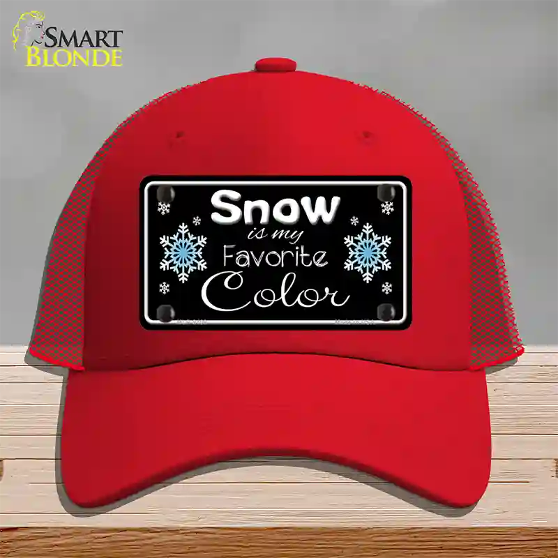 Snow Is My Favorite Color Novelty License Plate Hat Mesh / Red