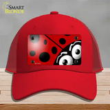 Lady Bug Novelty License Plate Hat Mesh / Red