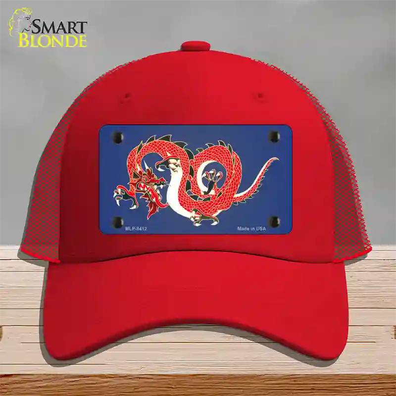 Dragon Novelty License Plate Hat Mesh / Red