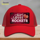 This Girl Loves Her Rockets Novelty License Plate Hat Mesh / Red