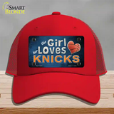 This Girl Loves Her Knicks Novelty License Plate Hat Mesh / Red