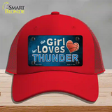 This Girl Loves Her Thunder Novelty License Plate Hat Mesh / Red