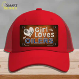 This Girl Loves Her Oilers Novelty License Plate Hat Mesh / Red