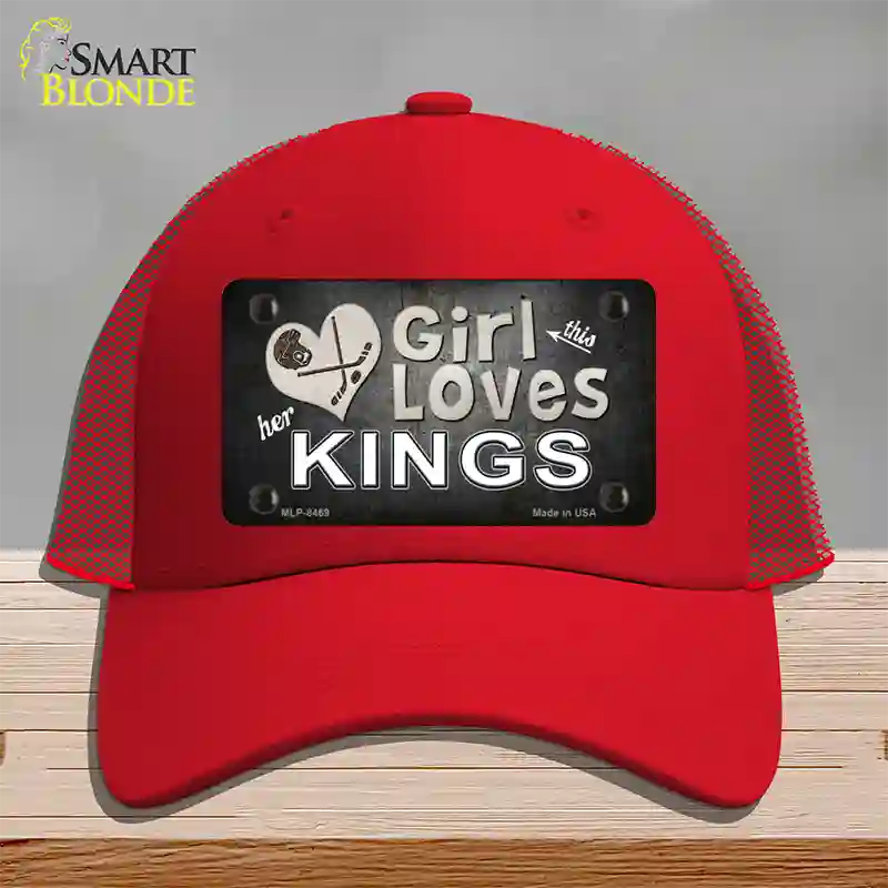 This Girl Loves Her Kings Hockey Novelty License Plate Hat Mesh / Red