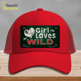 This Girl Loves Her Wild Novelty License Plate Hat Mesh / Red