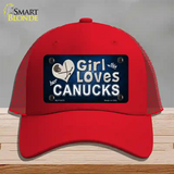 This Girl Loves Her Canucks Novelty License Plate Hat Mesh / Red