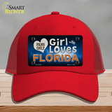 This Girl Loves Florida Novelty License Plate Hat Mesh / Red