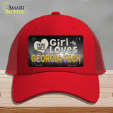 This Girl Loves Georgia Tech Novelty License Plate Hat Mesh / Red