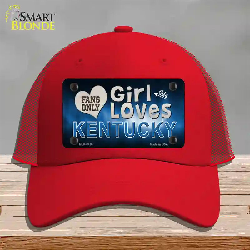 This Girl Loves Kentucky Novelty License Plate Hat Mesh / Red