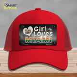 This Girl Loves Miami Novelty License Plate Hat Mesh / Red