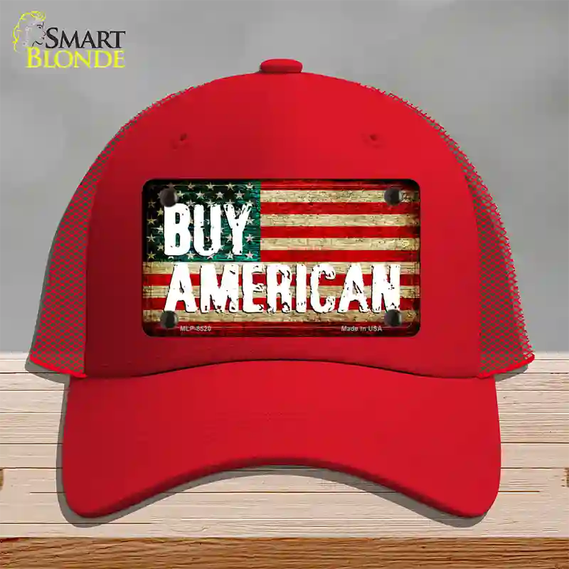 Buy American Novelty License Plate Hat Mesh / Red