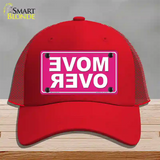 Move Over Pink Novelty License Plate Hat Mesh / Red