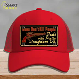 Guns Dont Kill People Novelty License Plate Hat Mesh / Red