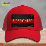 Firefighter Thin Red Line Novelty License Plate Hat Mesh / Red