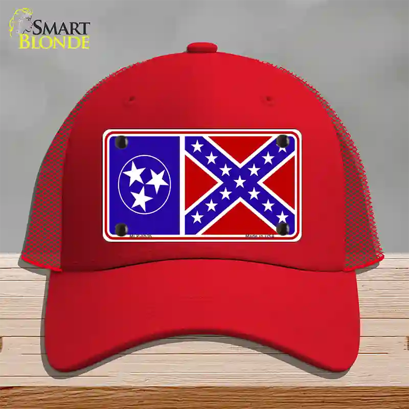 Confederate Flag Tennessee Novelty License Plate Hat Mesh / Red