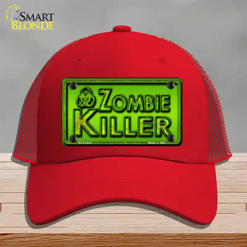 Zombie Killer Novelty License Plate Hat Mesh / Red