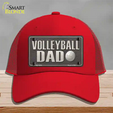 Volleyball Dad Novelty License Plate Hat Mesh / Red