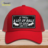 A Lot Of Balls Novelty License Plate Hat Mesh / Red