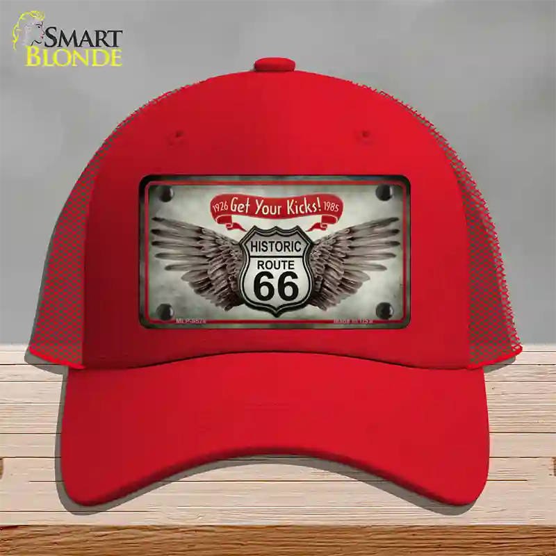 Get Your Kicks Novelty License Plate Hat Mesh / Red