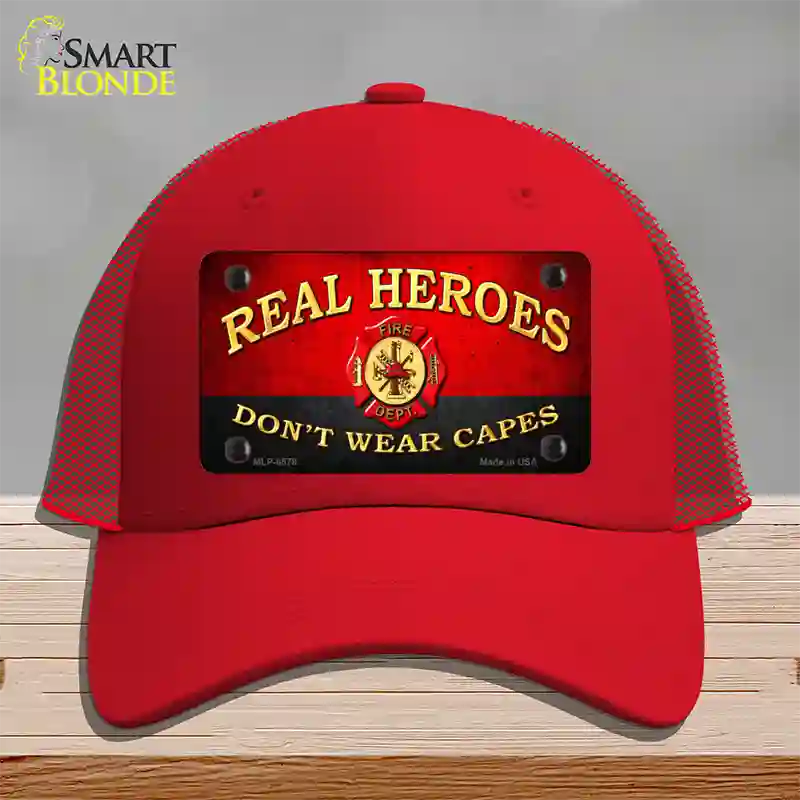 Real Heroes Red Novelty License Plate Hat Mesh / Red