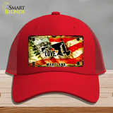 Maryland Love Novelty License Plate Hat Mesh / Red