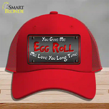 Egg Roll Novelty License Plate Hat Mesh / Red