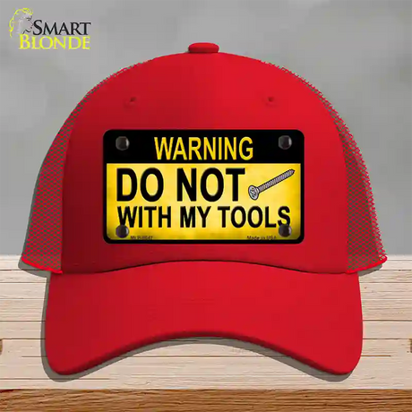 Do Not Screw Novelty License Plate Hat Mesh / Red