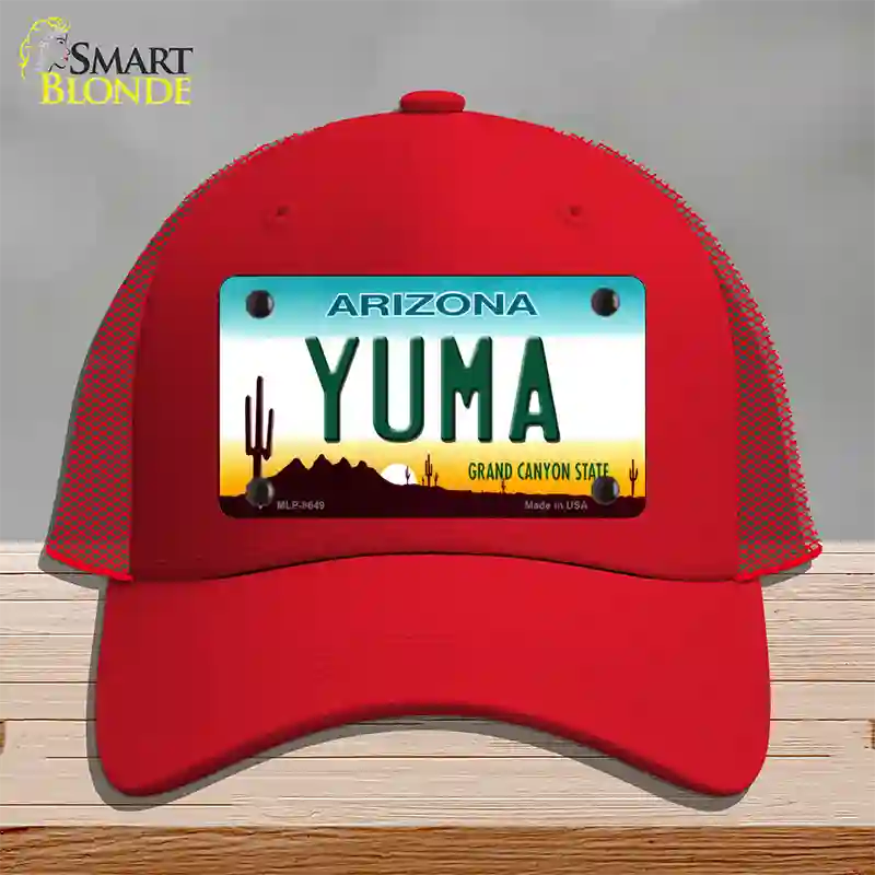 Yuma Arizona Novelty License Plate Hat Mesh / Red