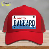 Ballard Washington Novelty License Plate Hat Mesh / Red