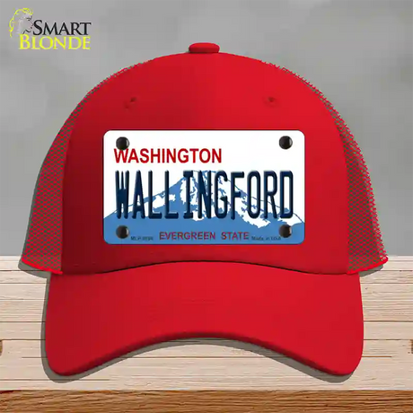 Washington Wallingford Novelty License Plate Hat Mesh / Red