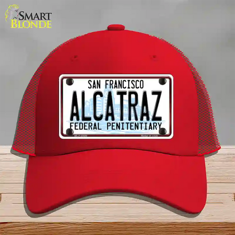 Alcatraz Novelty License Plate Hat Mesh / Red