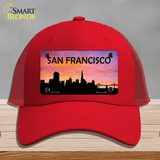 San Francisco Silhouette Novelty License Plate Hat Mesh / Red