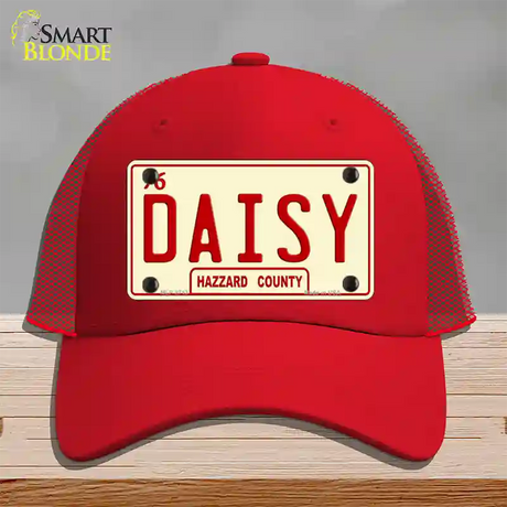 Daisy Novelty License Plate Hat Mesh / Red