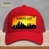 Kansas City Silhouette Novelty License Plate Hat Mesh / Red