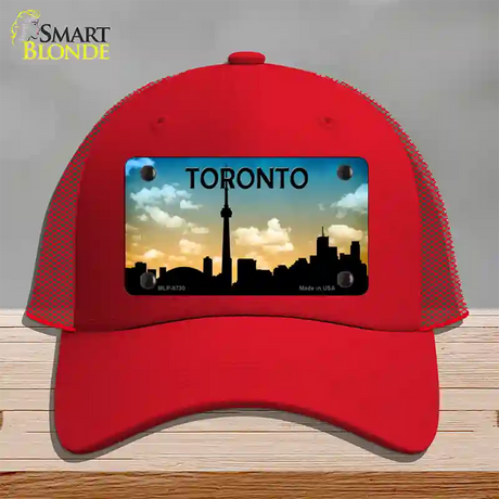 Toronto Silhouette Novelty License Plate Hat Mesh / Red