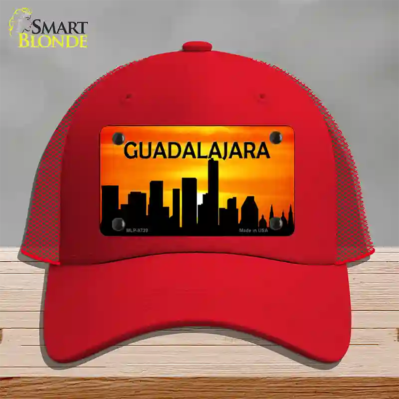 Guadalajara Silhouette Novelty License Plate Hat Mesh / Red