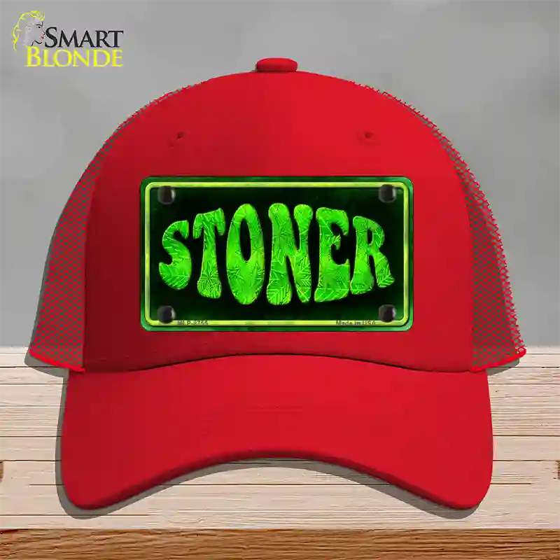 Stoner Novelty License Plate Hat Mesh / Red