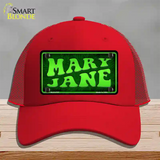 Mary Jane Novelty License Plate Hat Mesh / Red