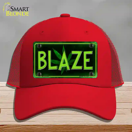 Blaze Novelty License Plate Hat Mesh / Red